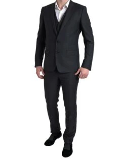 Dolce & Gabbana Black 3 Piece Single Breasted MARTINI Men's Suit