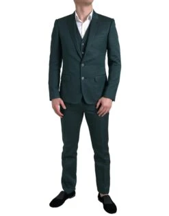 Dolce & Gabbana Green 3 Piece Single Breasted MARTINI Men's Suit