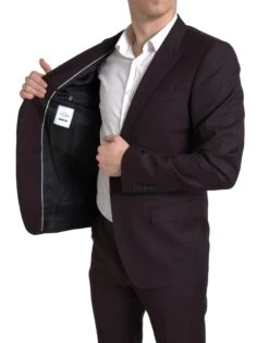 Dolce & Gabbana Maroon 2 Piece Single Breasted MARTINI Men's Suit -Lux Lair Store 4320386
