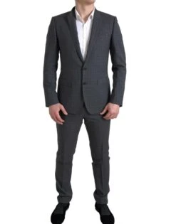 Dolce & Gabbana Gray 2 Piece Single Breasted MARTINI Men's Suit
