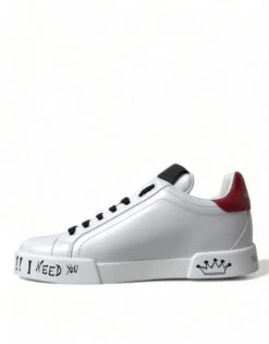 Dolce & Gabbana White Love Patch Portofino Classic Sneakers Women's Shoes -Lux Lair Store 4325764