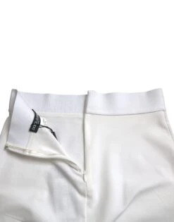 Dolce & Gabbana White Viscose High Waist Pencil Cut Mini Women's Skirt 11 Dolce & Gabbana White Viscose High Waist Pencil Cut Mini Women's Skirt -Lux Lair Store 4326912