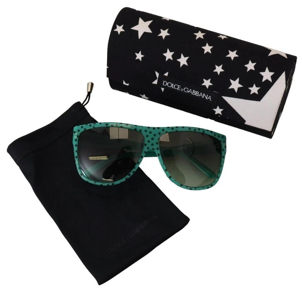 Dolce & Gabbana Green Stars Acetate Square Shades Women's Sunglasses 7 Dolce & Gabbana Green Stars Acetate Square Shades Women's Sunglasses - Image 5