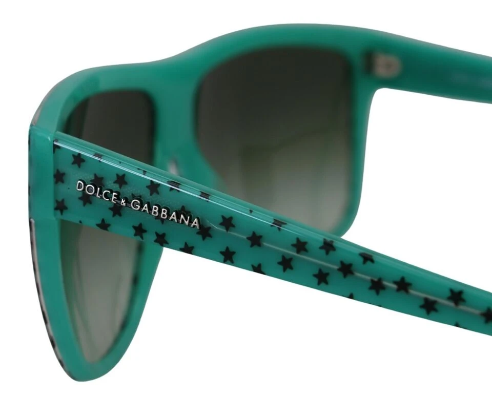 Dolce & Gabbana Green Stars Acetate Square Shades Women's Sunglasses 6 Dolce & Gabbana Green Stars Acetate Square Shades Women's Sunglasses - Image 4