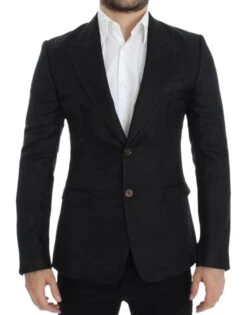 Dolce & Gabbana Black Silk Slim Fit Men's Blazer