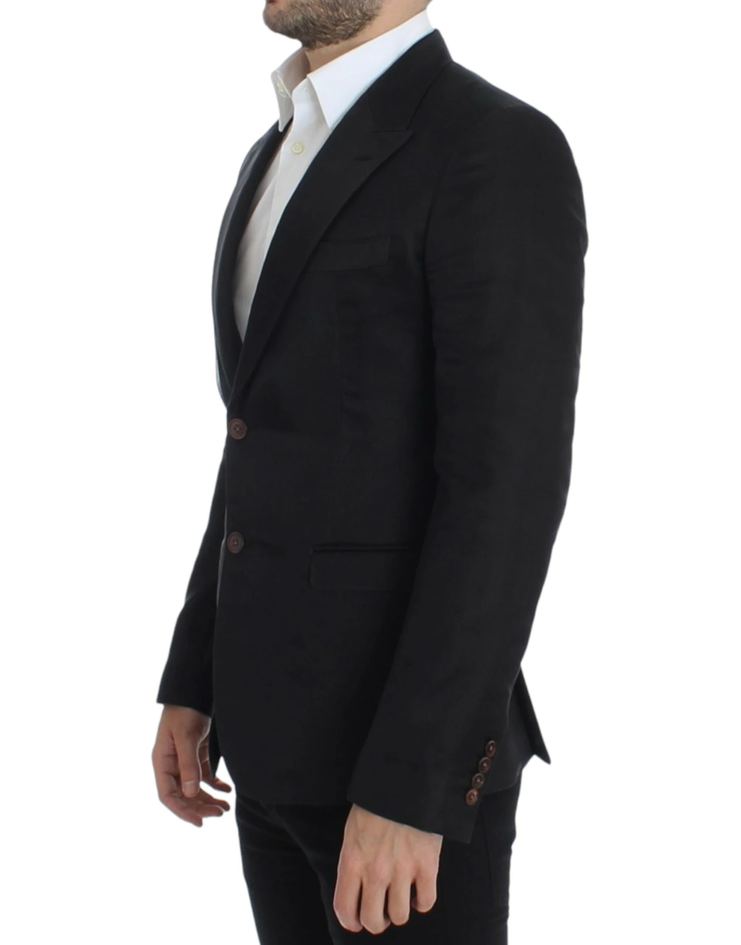 Dolce & Gabbana Black Silk Slim Fit Men's Blazer 4 Dolce & Gabbana Black Silk Slim Fit Men's Blazer - Image 2