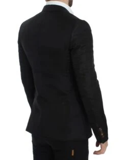 Dolce & Gabbana Black Silk Slim Fit Men's Blazer 11 Dolce & Gabbana Black Silk Slim Fit Men's Blazer -Lux Lair Store 4329463