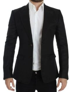Dolce & Gabbana Black Silk Slim Fit Men's Blazer 13 Dolce & Gabbana Black Silk Slim Fit Men's Blazer -Lux Lair Store 4329465