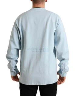 Dolce & Gabbana Light Blue Cotton Buttoned Pullover Men's Sweater 10 Dolce & Gabbana Light Blue Cotton Buttoned Pullover Men's Sweater -Lux Lair Store 4331279