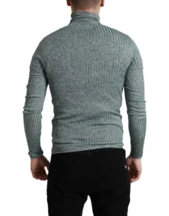 Dolce & Gabbana Green Polyester Turtleneck Pullover Men's Sweater -Lux Lair Store 4331429