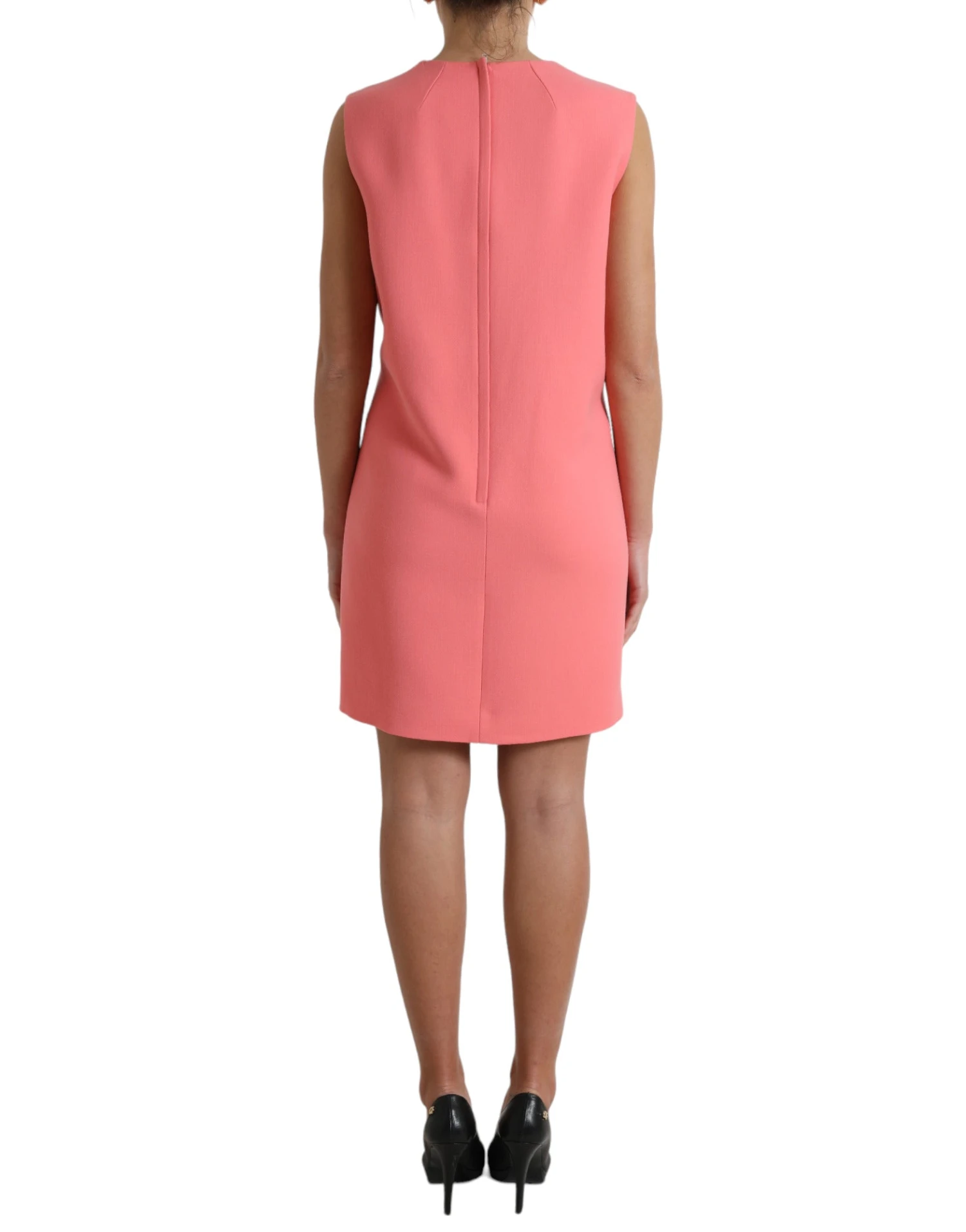 Dolce & Gabbana Pink Virgin Wool Sleeveless Mini Women's Dress 7 Dolce & Gabbana Pink Virgin Wool Sleeveless Mini Women's Dress - Image 5