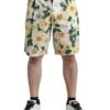 Dolce & Gabbana Multicolor Floral Print Denim Bermuda Men's Shorts -Lux Lair Store 4340002
