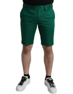 Dolce & Gabbana Deep Green Cotton Stretch Men Bermuda Men's Shorts