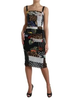 Dolce & Gabbana Multicolor Patchwork Midi Floral Leopard Bodycon Women's Dress 9 Dolce & Gabbana Multicolor Patchwork Midi Floral Leopard Bodycon Women's Dress -Lux Lair Store 4340495