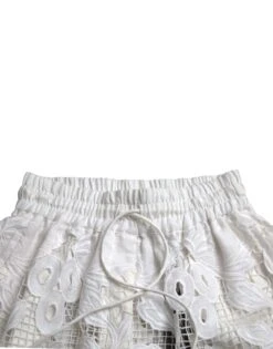 Dolce & Gabbana White Cotton Cutout High Waist Bermuda Women's Shorts 11 Dolce & Gabbana White Cotton Cutout High Waist Bermuda Women's Shorts -Lux Lair Store 4342535