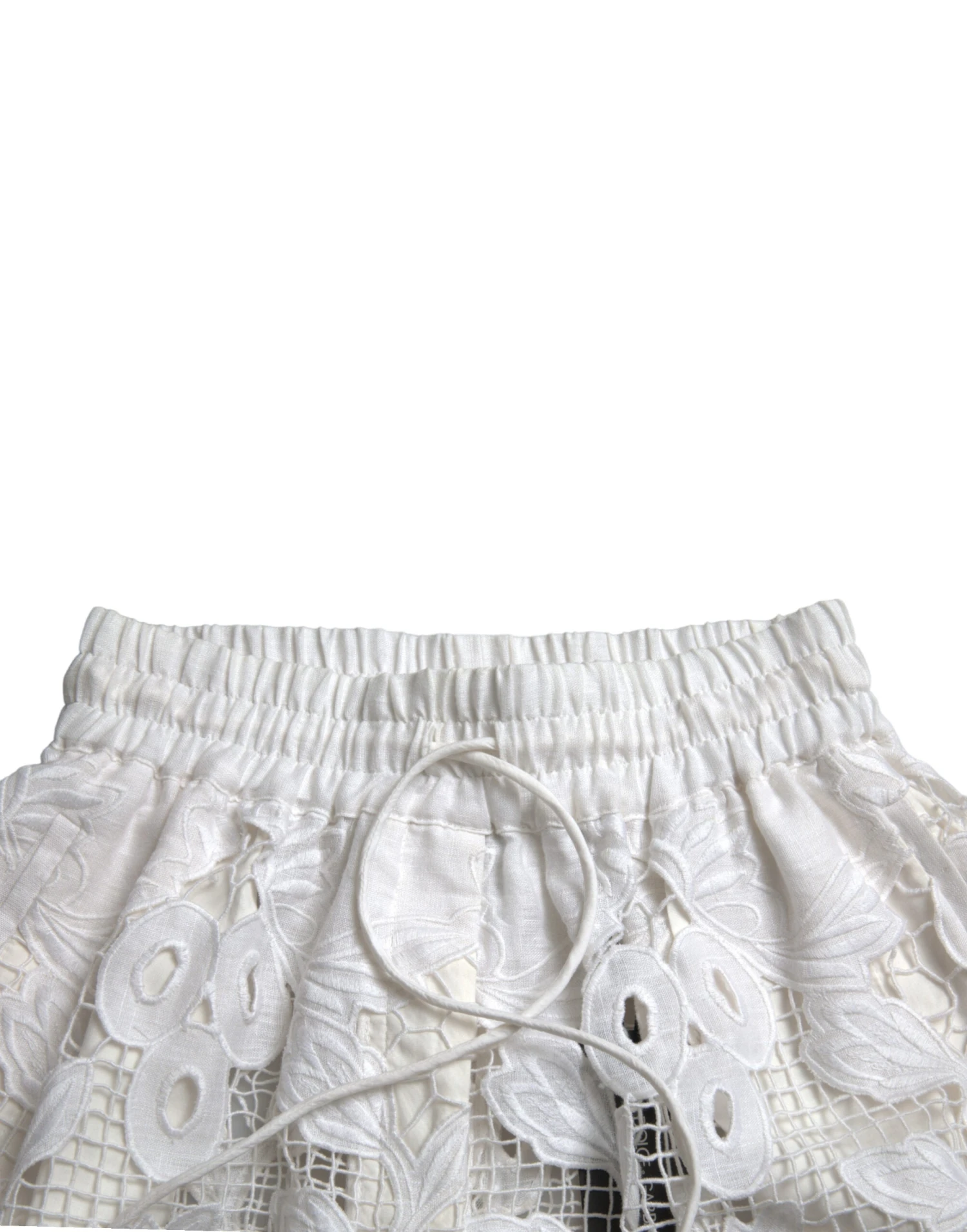 Dolce & Gabbana White Cotton Cutout High Waist Bermuda Women's Shorts 7 Dolce & Gabbana White Cotton Cutout High Waist Bermuda Women's Shorts - Image 5