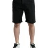 Dolce & Gabbana Black Cotton Stretch Bermuda Denim Men's Shorts