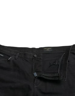 Dolce & Gabbana Black Cotton Stretch Bermuda Denim Men's Shorts -Lux Lair Store 4342875