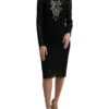 Dolce & Gabbana Black Lace Crystal Embellished Sheath Women's Dress 1 Dolce & Gabbana Black Lace Crystal Embellished Sheath Women's Dress -Lux Lair Store 4355560