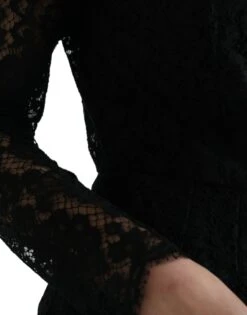 Dolce & Gabbana Black Lace Crystal Embellished Sheath Women's Dress -Lux Lair Store 4355567
