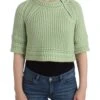 Ermanno Scervino Green Cropped Knit Sweater Knitted Women's Jumper -Lux Lair Store 4356192