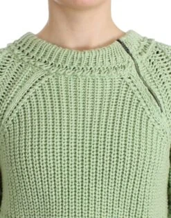 Ermanno Scervino Green Cropped Knit Sweater Knitted Women's Jumper -Lux Lair Store 4356196
