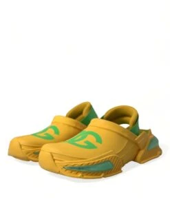 Dolce & Gabbana Yellow Green Rubber Clogs Men Slippers Men Men's Shoes -Lux Lair Store 4357614