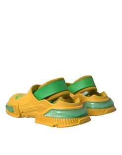 Dolce & Gabbana Yellow Green Rubber Clogs Men Slippers Men Men's Shoes -Lux Lair Store 4357615