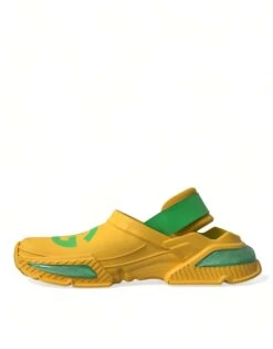 Dolce & Gabbana Yellow Green Rubber Clogs Men Slippers Men Men's Shoes -Lux Lair Store 4357616