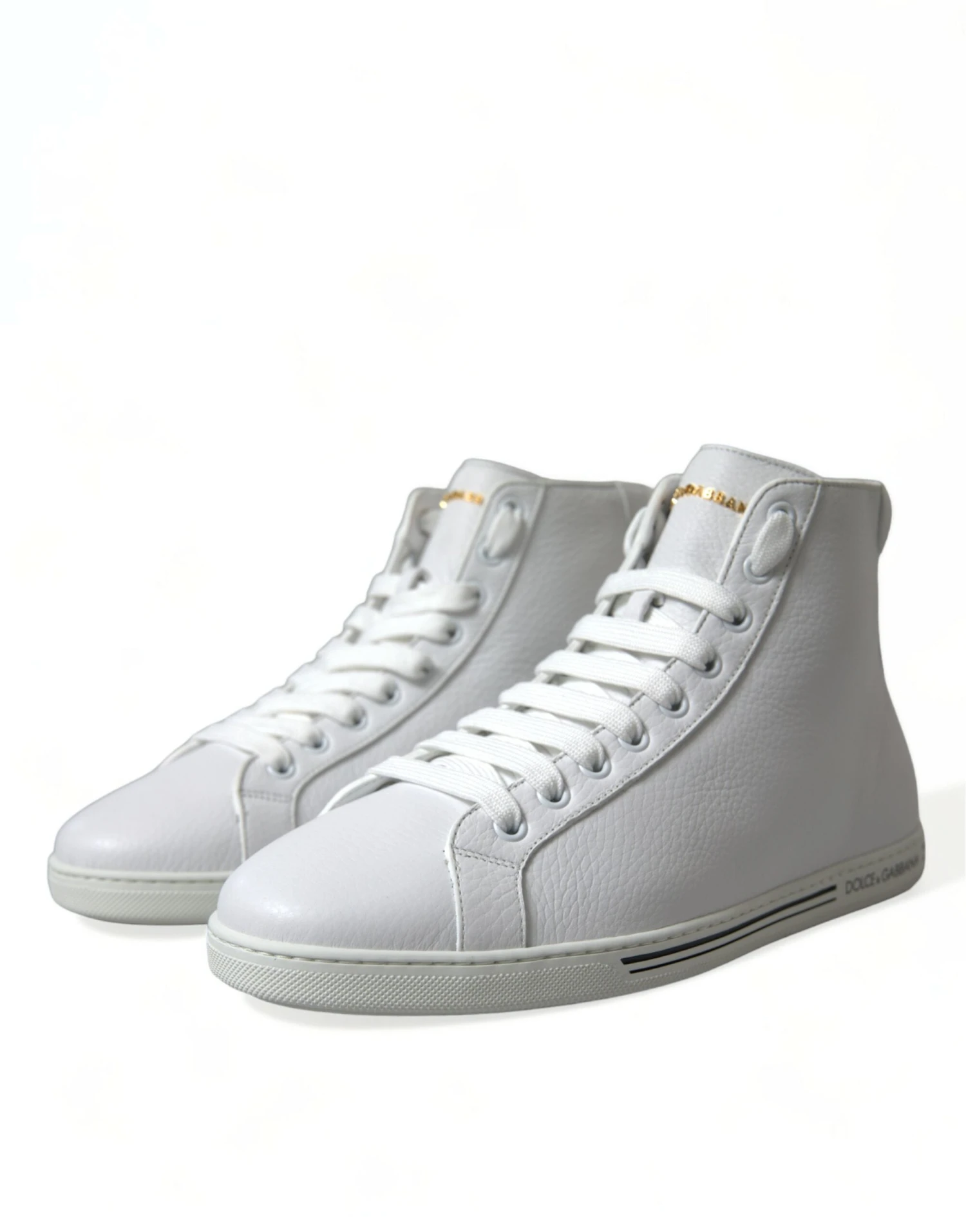 Dolce & Gabbana White Saint Tropez High Top Men Sneakers Men's Shoes 5 Dolce & Gabbana White Saint Tropez High Top Men Sneakers Men's Shoes - Image 3