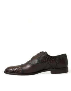 Dolce & Gabbana Brown Exotic Leather Lace Up Oxford Dress Men's Shoes -Lux Lair Store 4357780