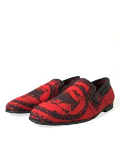Dolce & Gabbana Red Black Torero Loafers Slippers Men Men's Shoes 10 Dolce & Gabbana Red Black Torero Loafers Slippers Men Men's Shoes -Lux Lair Store 4358337