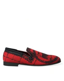 Dolce & Gabbana Red Black Torero Loafers Slippers Men Men's Shoes