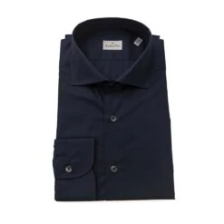 Bagutta Blue Cotton Men Slim Men's Shirt
