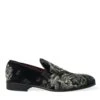 Dolce & Gabbana Black Floral Slippers Men Loafers Dress Men's Shoes 1 Dolce & Gabbana Black Floral Slippers Men Loafers Dress Men's Shoes -Lux Lair Store 4361525