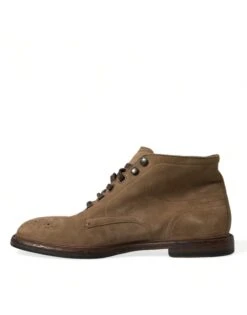 Dolce & Gabbana Brown Leather Lace Up Ankle Boots Men's Shoes -Lux Lair Store 4361593