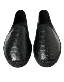 Dolce & Gabbana Black Exotic Leather Espadrilles Slip On Men's Shoes -Lux Lair Store 4361646