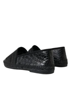Dolce & Gabbana Black Exotic Leather Espadrilles Slip On Men's Shoes -Lux Lair Store 4361648