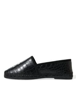 Dolce & Gabbana Black Exotic Leather Espadrilles Slip On Men's Shoes -Lux Lair Store 4361649