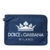 Dolce & Gabbana Blue DG Milano Print Nylon Pouch Clutch Men Men's Bag