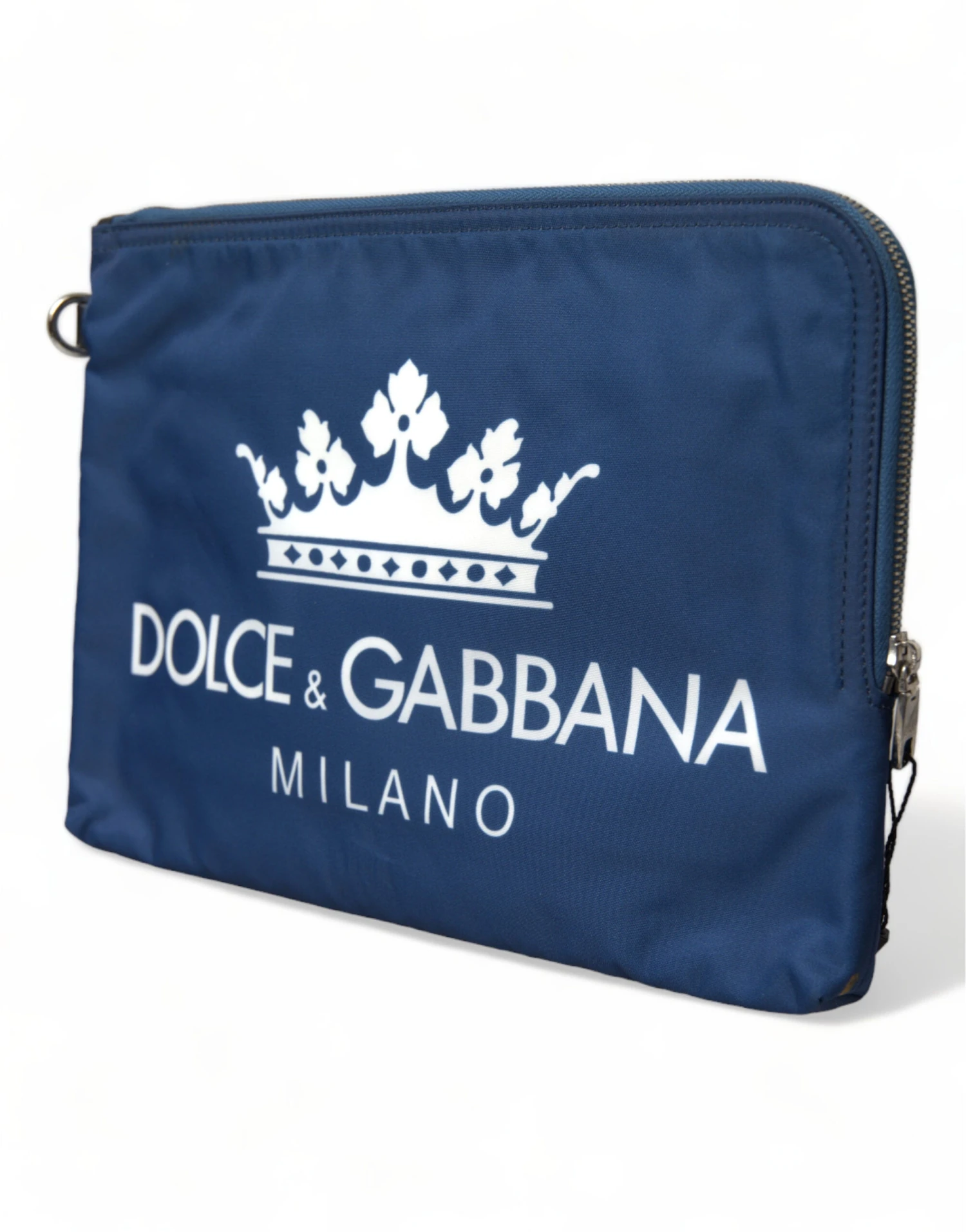 Dolce & Gabbana Blue DG Milano Print Nylon Pouch Clutch Men Men's Bag 4 Dolce & Gabbana Blue DG Milano Print Nylon Pouch Clutch Men Men's Bag - Image 2