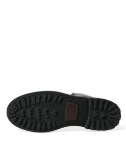 Dolce & Gabbana Black Leather Military Combat Boots Men's Shoes -Lux Lair Store 4363315