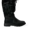 Dolce & Gabbana Black Rubber Lace Up Shearling Rain Boots Men's Shoes -Lux Lair Store 4363373