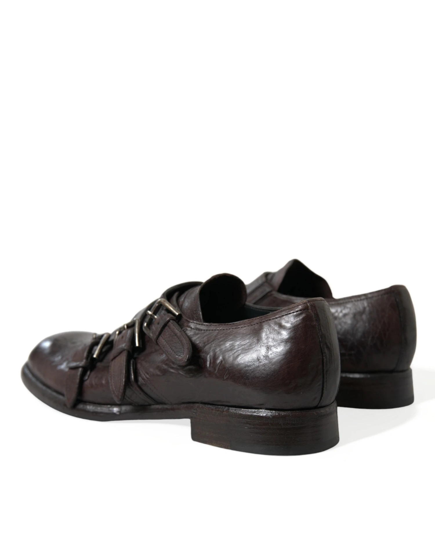 Dolce & Gabbana Brown Leather Strap Formal Dress Men's Shoes 6 Dolce & Gabbana Brown Leather Strap Formal Dress Men's Shoes - Image 4