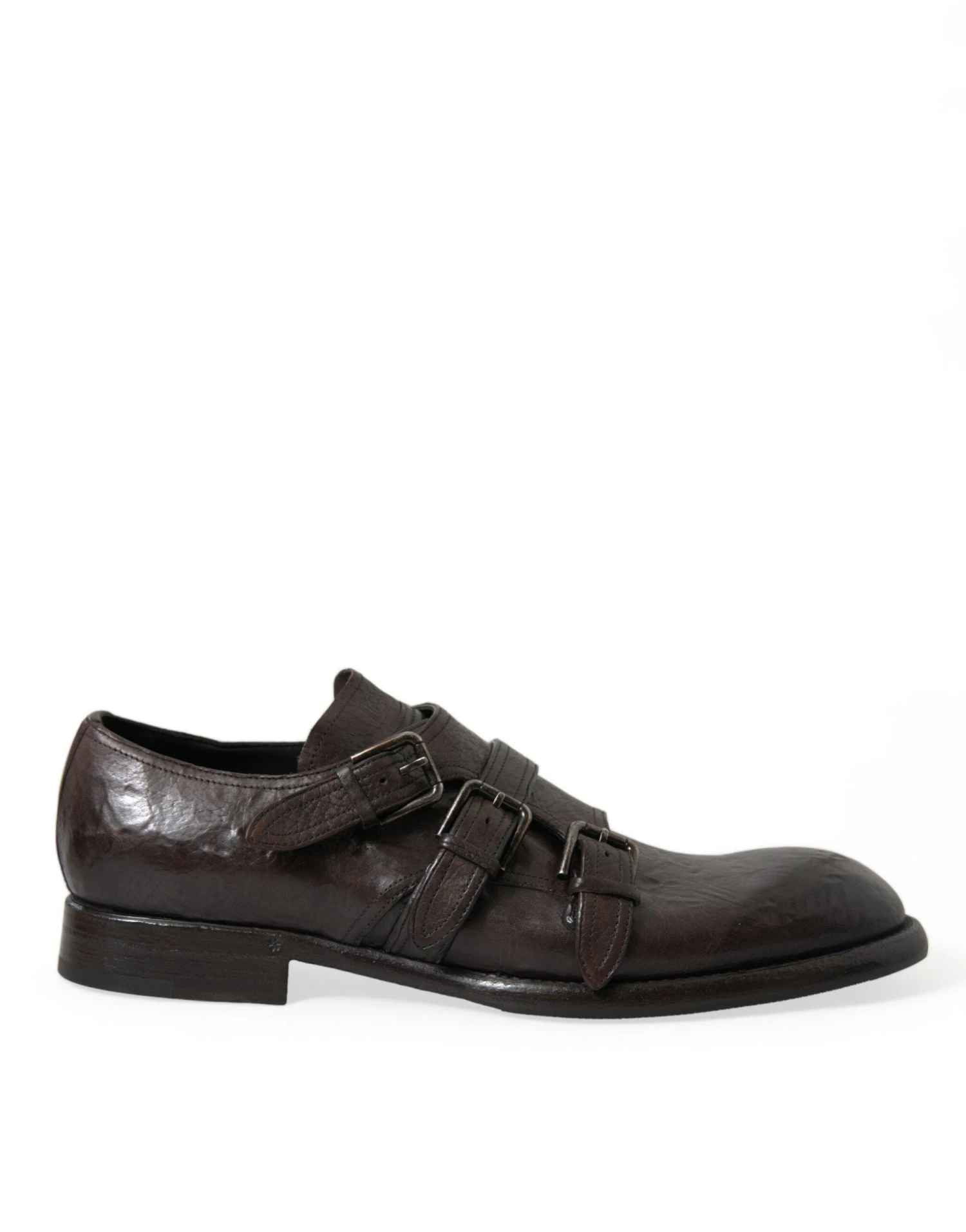 Dolce & Gabbana Brown Leather Strap Formal Dress Men's Shoes 3 Dolce & Gabbana Brown Leather Strap Formal Dress Men's Shoes