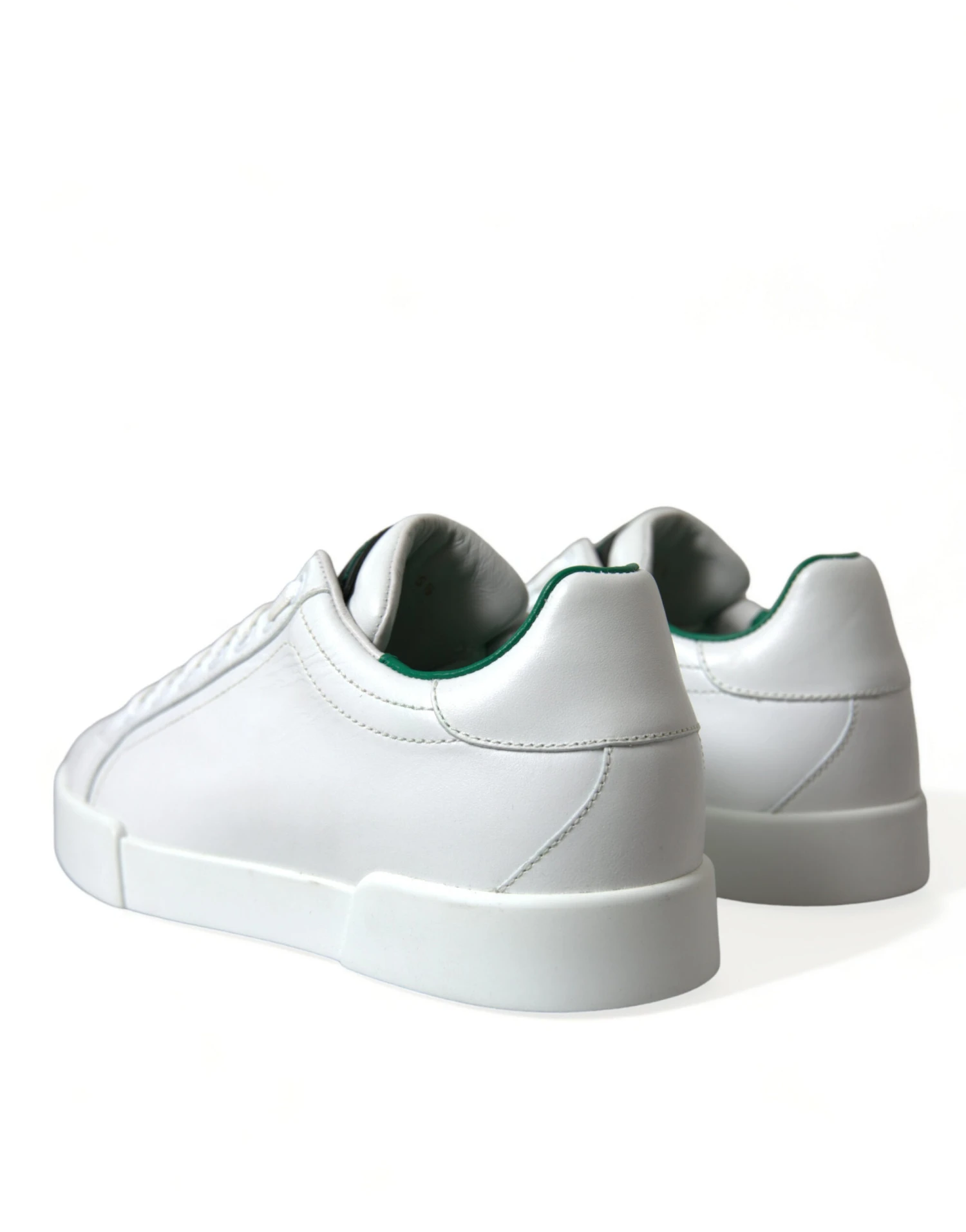 Dolce & Gabbana White Green Leather Portofino Sneakers Men's Shoes 6 Dolce & Gabbana White Green Leather Portofino Sneakers Men's Shoes - Image 4