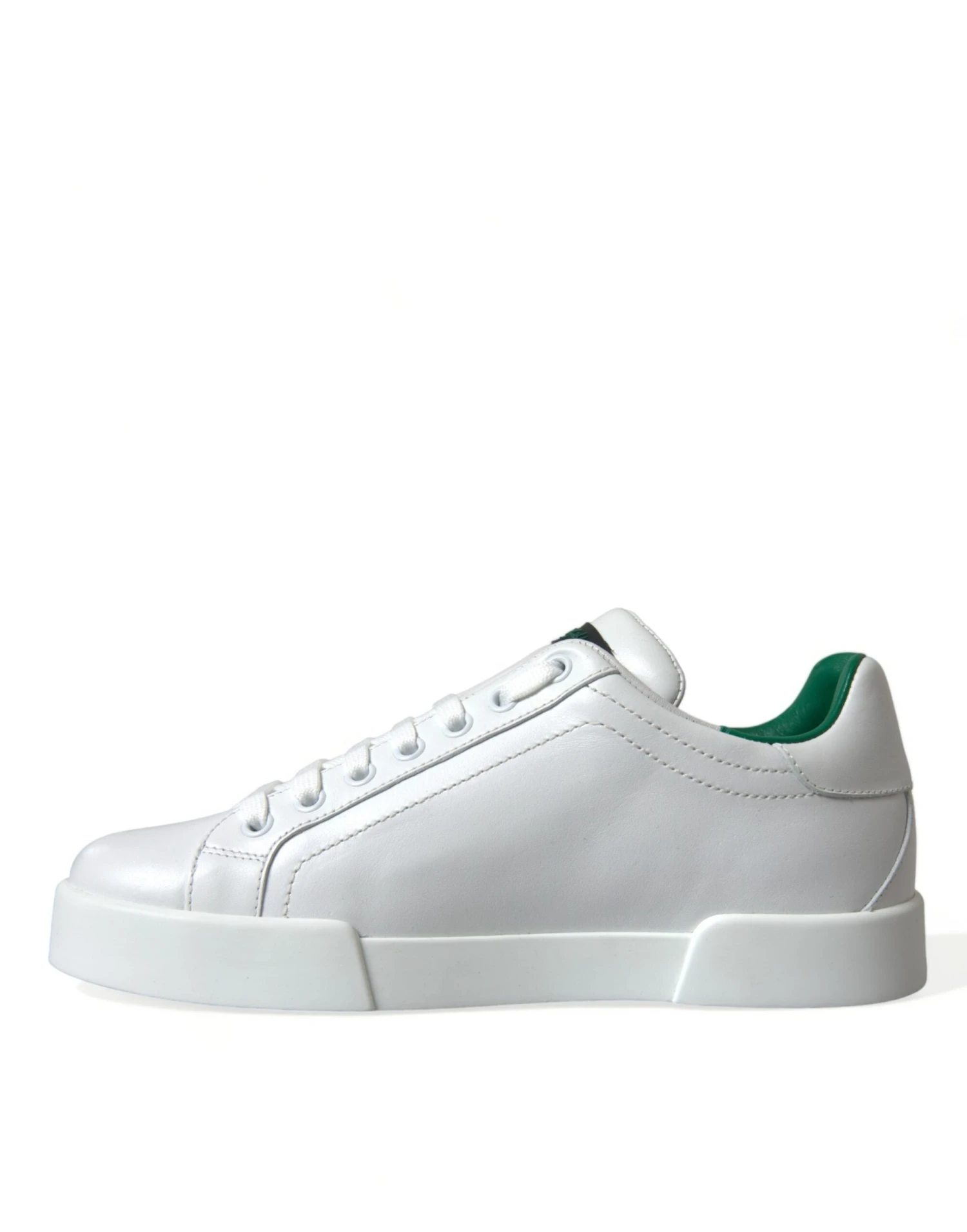 Dolce & Gabbana White Green Leather Portofino Sneakers Men's Shoes 7 Dolce & Gabbana White Green Leather Portofino Sneakers Men's Shoes - Image 5