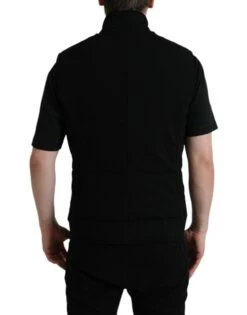 Dolce & Gabbana Black Rayon Buttoned Vest Logo Men's Jacket 10 Dolce & Gabbana Black Rayon Buttoned Vest Logo Men's Jacket -Lux Lair Store 4369451