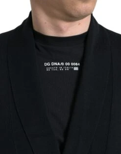 Dolce & Gabbana Black Cashmere Long Sleeves Belted Wrap Men's Robe -Lux Lair Store 4371891