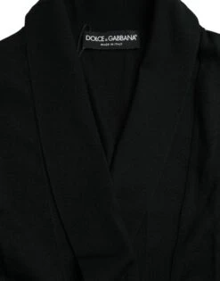 Dolce & Gabbana Black Cashmere Long Sleeves Belted Wrap Men's Robe -Lux Lair Store 4371893